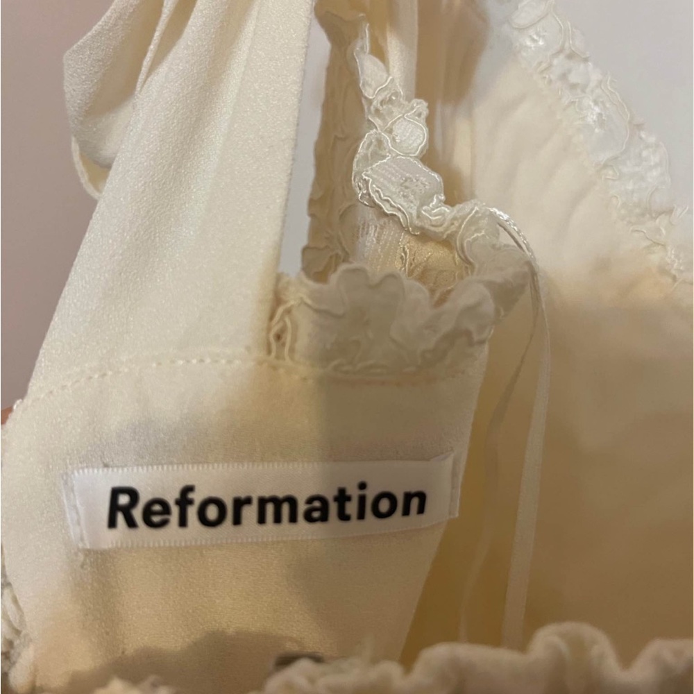 Reformation Lace Wedding Dress in Cream - Picture 5 of 12